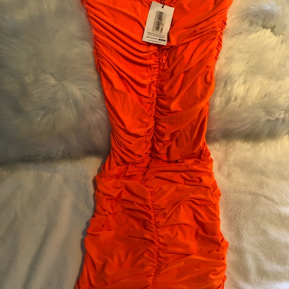 Orange Scrunched Dress🎀
